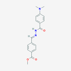 molecular formula C18H19N3O3 B449431 methyl 4-[(E)-(2-{[4-(dimethylamino)phenyl]carbonyl}hydrazinylidene)methyl]benzoate 