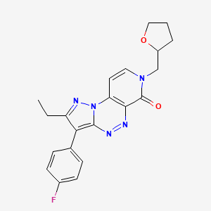 molecular formula C21H20FN5O2 B4494317 2-ethyl-3-(4-fluorophenyl)-7-(tetrahydro-2-furanylmethyl)pyrazolo[5,1-c]pyrido[4,3-e][1,2,4]triazin-6(7H)-one 