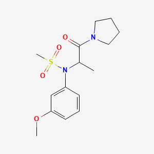 N-(3-methoxyphenyl)-N-[1-methyl-2-oxo-2-(1-pyrrolidinyl)ethyl]methanesulfonamide