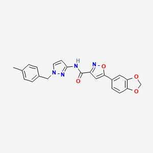 molecular formula C22H18N4O4 B4494344 5-(1,3-benzodioxol-5-yl)-N-[1-(4-methylbenzyl)-1H-pyrazol-3-yl]-3-isoxazolecarboxamide 