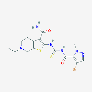 2-({[(4-bromo-1-methyl-1H-pyrazol-5-yl)carbonyl]carbamothioyl}amino)-6-ethyl-4,5,6,7-tetrahydrothieno[2,3-c]pyridine-3-carboxamide