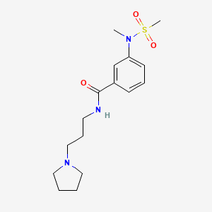 molecular formula C16H25N3O3S B4494351 3-(N-METHYLMETHANESULFONAMIDO)-N-[3-(PYRROLIDIN-1-YL)PROPYL]BENZAMIDE 