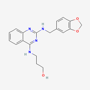 3-({2-[(1,3-benzodioxol-5-ylmethyl)amino]-4-quinazolinyl}amino)-1-propanol