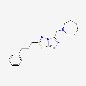 molecular formula C19H25N5S B4494400 3-(Azepan-1-ylmethyl)-6-(3-phenylpropyl)[1,2,4]triazolo[3,4-b][1,3,4]thiadiazole 