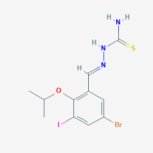 molecular formula C11H13BrIN3OS B449442 (2E)-2-[5-bromo-3-iodo-2-(propan-2-yloxy)benzylidene]hydrazinecarbothioamide 