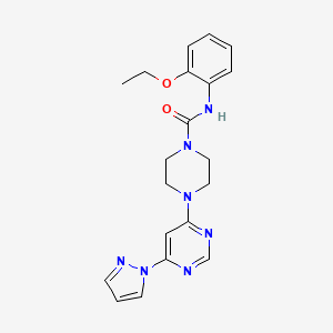 molecular formula C20H23N7O2 B4494481 N-(2-ethoxyphenyl)-4-[6-(1H-pyrazol-1-yl)-4-pyrimidinyl]-1-piperazinecarboxamide 