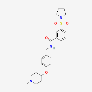 N-({4-[(1-METHYLPIPERIDIN-4-YL)OXY]PHENYL}METHYL)-3-(PYRROLIDINE-1-SULFONYL)BENZAMIDE