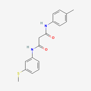 molecular formula C17H18N2O2S B4494512 N-(4-methylphenyl)-N'-[3-(methylthio)phenyl]malonamide 