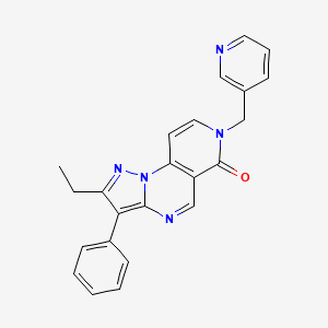 molecular formula C23H19N5O B4494529 2-ETHYL-3-PHENYL-7-(3-PYRIDYLMETHYL)PYRAZOLO[1,5-A]PYRIDO[3,4-E]PYRIMIDIN-6(7H)-ONE 