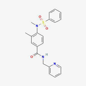 molecular formula C21H21N3O3S B4494537 3-METHYL-4-(N-METHYLBENZENESULFONAMIDO)-N-[(PYRIDIN-2-YL)METHYL]BENZAMIDE 