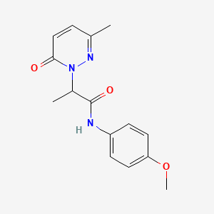 molecular formula C15H17N3O3 B4494541 N-(4-methoxyphenyl)-2-(3-methyl-6-oxopyridazin-1(6H)-yl)propanamide 