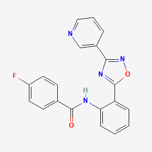 4-fluoro-N-{2-[3-(3-pyridinyl)-1,2,4-oxadiazol-5-yl]phenyl}benzamide