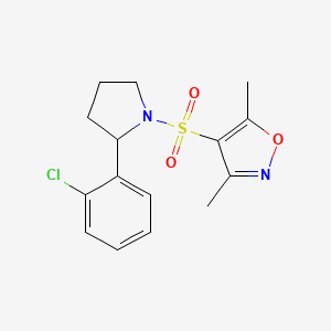 molecular formula C15H17ClN2O3S B4494561 4-{[2-(2-chlorophenyl)-1-pyrrolidinyl]sulfonyl}-3,5-dimethylisoxazole 