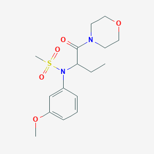 molecular formula C16H24N2O5S B4494563 N-(3-methoxyphenyl)-N-[1-(4-morpholinylcarbonyl)propyl]methanesulfonamide 