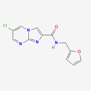 molecular formula C12H9ClN4O2 B4494568 6-chloro-N-(2-furylmethyl)imidazo[1,2-a]pyrimidine-2-carboxamide 