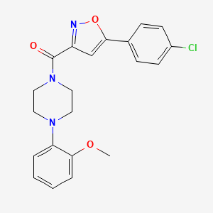 molecular formula C21H20ClN3O3 B4494577 1-{[5-(4-chlorophenyl)-3-isoxazolyl]carbonyl}-4-(2-methoxyphenyl)piperazine 