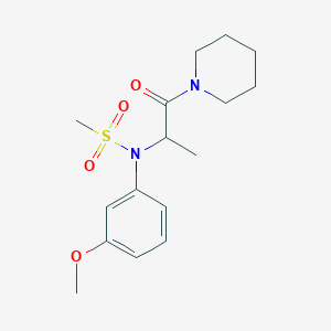 N-(3-methoxyphenyl)-N-[1-methyl-2-oxo-2-(1-piperidinyl)ethyl]methanesulfonamide