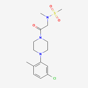 molecular formula C15H22ClN3O3S B4494636 N-[2-[4-(5-chloro-2-methylphenyl)piperazin-1-yl]-2-oxoethyl]-N-methylmethanesulfonamide 