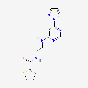 N-(2-{[6-(1H-pyrazol-1-yl)-4-pyrimidinyl]amino}ethyl)-2-thiophenecarboxamide