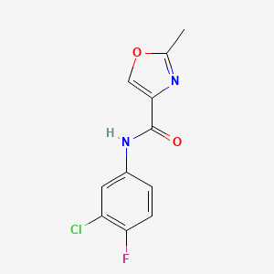 molecular formula C11H8ClFN2O2 B4494659 N-(3-chloro-4-fluorophenyl)-2-methyl-1,3-oxazole-4-carboxamide 