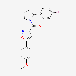 molecular formula C21H19FN2O3 B4494695 3-{[2-(4-fluorophenyl)-1-pyrrolidinyl]carbonyl}-5-(4-methoxyphenyl)isoxazole 