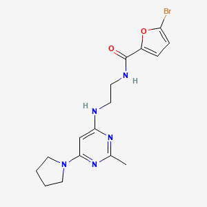 molecular formula C16H20BrN5O2 B4494704 5-bromo-N-(2-{[2-methyl-6-(1-pyrrolidinyl)-4-pyrimidinyl]amino}ethyl)-2-furamide 