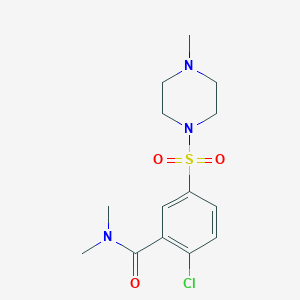 molecular formula C14H20ClN3O3S B4494708 2-chloro-N,N-dimethyl-5-[(4-methyl-1-piperazinyl)sulfonyl]benzamide 