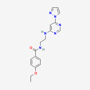 4-ethoxy-N-(2-{[6-(1H-pyrazol-1-yl)-4-pyrimidinyl]amino}ethyl)benzamide