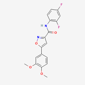 molecular formula C18H14F2N2O4 B4494801 N-(2,4-difluorophenyl)-5-(3,4-dimethoxyphenyl)-3-isoxazolecarboxamide 