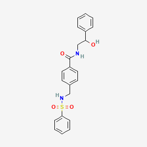 molecular formula C22H22N2O4S B4494834 N-(2-hydroxy-2-phenylethyl)-4-{[(phenylsulfonyl)amino]methyl}benzamide 