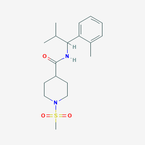 molecular formula C18H28N2O3S B4494846 1-METHANESULFONYL-N-[2-METHYL-1-(2-METHYLPHENYL)PROPYL]PIPERIDINE-4-CARBOXAMIDE 