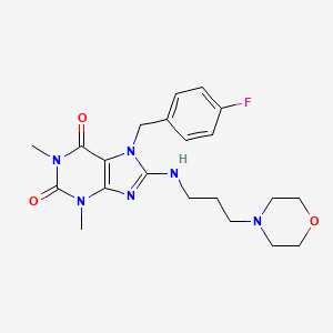 7-(4-fluorobenzyl)-1,3-dimethyl-8-{[3-(morpholin-4-yl)propyl]amino}-3,7-dihydro-1H-purine-2,6-dione