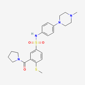 molecular formula C23H30N4O3S2 B4494885 N-[4-(4-methyl-1-piperazinyl)phenyl]-4-(methylthio)-3-(1-pyrrolidinylcarbonyl)benzenesulfonamide 