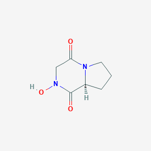 molecular formula C7H10N2O3 B044949 (S)-2-Hydroxyhexahydropyrrolo[1,2-a]pyrazine-1,4-dione CAS No. 122556-78-9