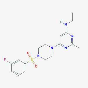 molecular formula C17H22FN5O2S B4494907 N-ethyl-6-{4-[(3-fluorophenyl)sulfonyl]-1-piperazinyl}-2-methyl-4-pyrimidinamine 