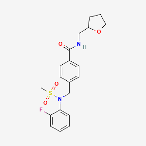 molecular formula C20H23FN2O4S B4494908 4-{[N-(2-FLUOROPHENYL)METHANESULFONAMIDO]METHYL}-N-[(OXOLAN-2-YL)METHYL]BENZAMIDE 