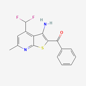 molecular formula C16H12F2N2OS B4494916 (3-Amino-4-(difluoromethyl)-6-methylthieno[2,3-b]pyridin-2-yl)(phenyl)methanone 