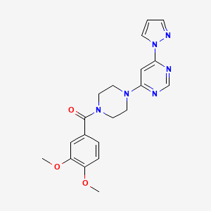 4-[4-(3,4-dimethoxybenzoyl)-1-piperazinyl]-6-(1H-pyrazol-1-yl)pyrimidine