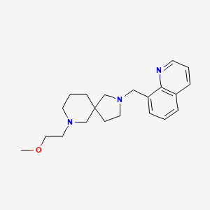 molecular formula C21H29N3O B4494972 8-{[7-(2-methoxyethyl)-2,7-diazaspiro[4.5]dec-2-yl]methyl}quinoline 