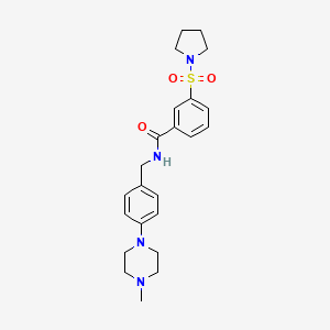 N-{[4-(4-METHYLPIPERAZIN-1-YL)PHENYL]METHYL}-3-(PYRROLIDINE-1-SULFONYL)BENZAMIDE