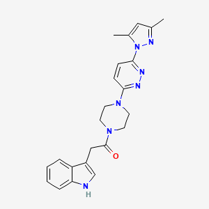 molecular formula C23H25N7O B4494987 3-(2-{4-[6-(3,5-dimethyl-1H-pyrazol-1-yl)-3-pyridazinyl]-1-piperazinyl}-2-oxoethyl)-1H-indole 