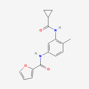 molecular formula C16H16N2O3 B4495007 N-{3-[(cyclopropylcarbonyl)amino]-4-methylphenyl}-2-furamide 