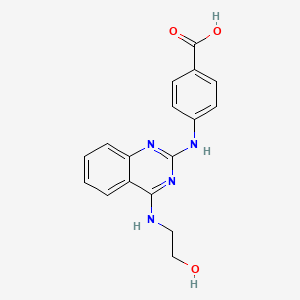 molecular formula C17H16N4O3 B4495028 4-({4-[(2-hydroxyethyl)amino]-2-quinazolinyl}amino)benzoic acid 