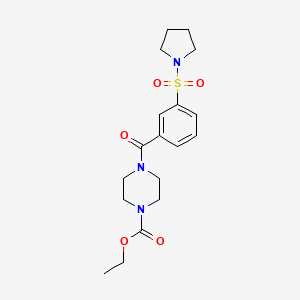 ethyl 4-[3-(1-pyrrolidinylsulfonyl)benzoyl]-1-piperazinecarboxylate