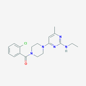 molecular formula C18H22ClN5O B4495038 4-[4-(2-chlorobenzoyl)-1-piperazinyl]-N-ethyl-6-methyl-2-pyrimidinamine 