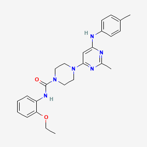 molecular formula C25H30N6O2 B4495072 N-(2-ethoxyphenyl)-4-{2-methyl-6-[(4-methylphenyl)amino]-4-pyrimidinyl}-1-piperazinecarboxamide 