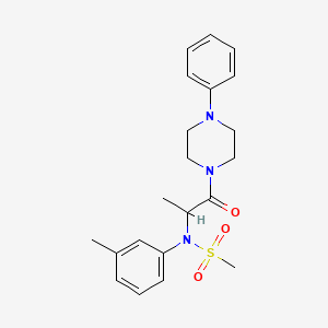 molecular formula C21H27N3O3S B4495095 N-[1-methyl-2-oxo-2-(4-phenyl-1-piperazinyl)ethyl]-N-(3-methylphenyl)methanesulfonamide 