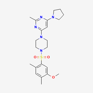 molecular formula C22H31N5O3S B4495103 4-[4-(5-Methoxy-2,4-dimethylbenzenesulfonyl)piperazin-1-YL]-2-methyl-6-(pyrrolidin-1-YL)pyrimidine 