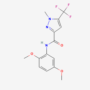 molecular formula C14H14F3N3O3 B4495105 N-(2,5-dimethoxyphenyl)-1-methyl-5-(trifluoromethyl)-1H-pyrazole-3-carboxamide 