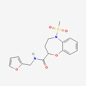 N-[(FURAN-2-YL)METHYL]-5-METHANESULFONYL-2,3,4,5-TETRAHYDRO-1,5-BENZOXAZEPINE-2-CARBOXAMIDE